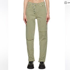 Ganni green stripped jeans
